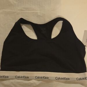Calvin Klein Black Sports Bra with White Band